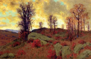 An Autumn Hillside Sunset, Edge of Middle Park, Colorado by Charles Partridge Adams - Oil Painting Reproduction