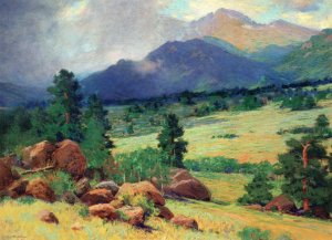 Clearing Storm Over Longs Peak Oil painting by Charles Partridge Adams