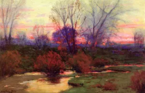 Platte River Sunset by Charles Partridge Adams Oil Painting