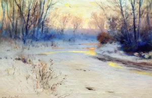 Snowy Sunset by Charles Partridge Adams Oil Painting