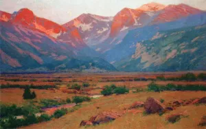 Sunrise on the Mountains at the Head of Moraine Park, near Estes Park by Charles Partridge Adams Oil Painting