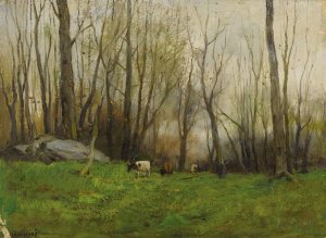 Pasture in the Bronx, New York by Charles Paul Gruppe Oil Painting