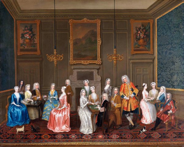 Main Product Photo of Tea Party at Lord Harrington's House, St. James's  Painting by Charles Philips