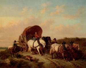 The Unwilling Traveller by Charles Philogene Tschaggeny Oil Painting