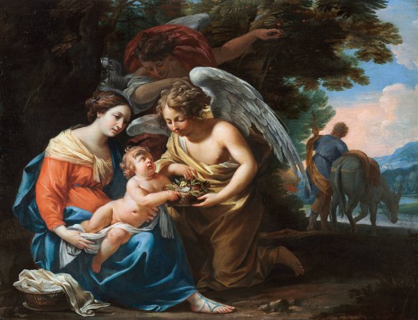 Rest on the Flight into Egypt  by Charles Poerson - Hand-Painted Oil Painting Reproduction