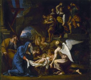 The Nativity by Charles Poerson Oil Painting