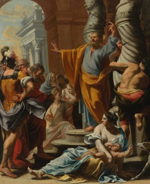 The Predication of Saint Peter by Charles Poerson Oil Painting