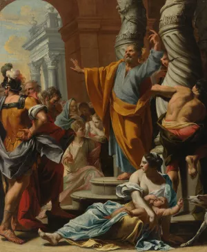 The Predication of Saint Peter by Charles Poerson Oil Painting