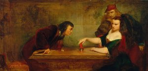 The Last Throw by Charles Robert Leslie Oil Painting