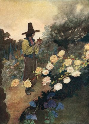 Hans In His Garden by Charles Robinson Oil Painting
