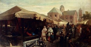 A Visit At The Fair In Utrecht by Charles Rochussen Oil Painting