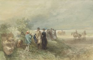 Aan de kust van de Zuiderzee by Charles Rochussen Oil Painting