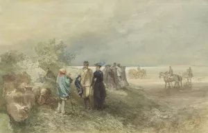 Aan de kust van de Zuiderzee by Charles Rochussen Oil Painting