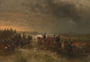 Battle of Castricum by Charles Rochussen Oil Painting