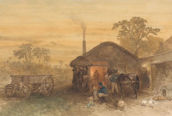 De hoefsmid  by Charles Rochussen - Hand-Painted Oil Painting Reproduction