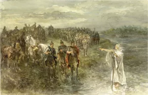 De Romeinse veldheer Drusus en de Germaanse wichelaar by Charles Rochussen Oil Painting