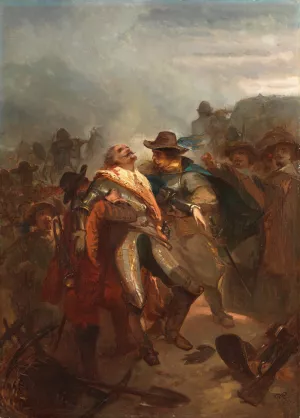 Ernst Casimir dies near Roermond, Anno 1632 by Charles Rochussen Oil Painting