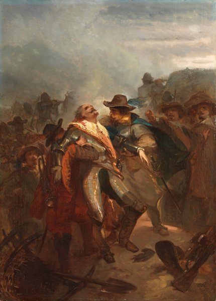 Ernst Casimir dies near Roermond, Anno 1632  by Charles Rochussen - Hand-Painted Oil Painting Reproduction
