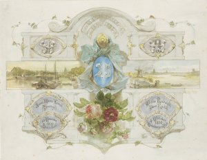 Felicitatie op de zilveren bruiloft van Otto Rudolph vom Rath en Anna Maria Louise Bunge, 1885 by Charles Rochussen Oil Painting