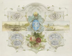 Felicitatie op de zilveren bruiloft van Otto Rudolph vom Rath en Anna Maria Louise Bunge, 1885 by Charles Rochussen Oil Painting