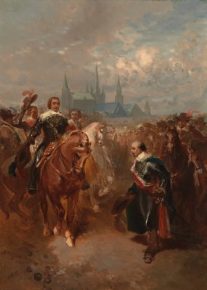 Frederik Hendrik trekt Maastricht binnen, Anno 1632 by Charles Rochussen Oil Painting