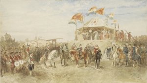 Het vertrek van het Spaanse garnizoen uit Den Bosch na de overgave aan Frederik Hendrik in 1629 by Charles Rochussen Oil Painting