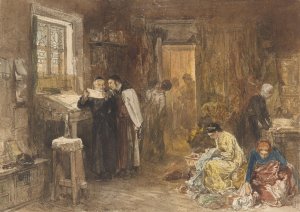Joodse bankiers by Charles Rochussen Oil Painting