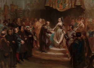Maria van Bourgondie verleent het groot Privilege, Anno 1477 by Charles Rochussen Oil Painting