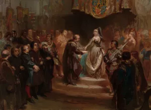 Maria van Bourgondie verleent het groot Privilege, Anno 1477 by Charles Rochussen Oil Painting