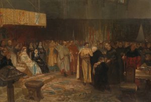 Melis Stoke with Count Floris V. by Charles Rochussen Oil Painting