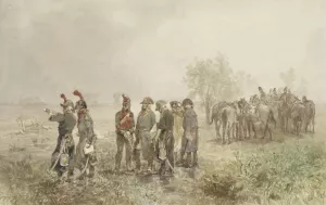 Ontmoeting van Franse officieren in Holland, 1793 by Charles Rochussen Oil Painting