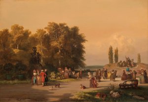 Park in the Vicinity of Paris by Charles Rochussen Oil Painting