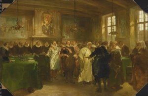 Prince Maurits Receiving a Russian Delegation in 1614 by Charles Rochussen Oil Painting