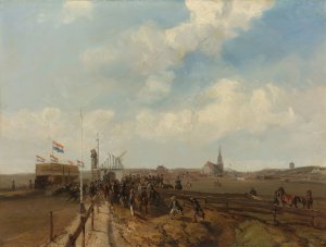 Racetrack at Scheveningen, opened 3 August 1846 by Charles Rochussen Oil Painting