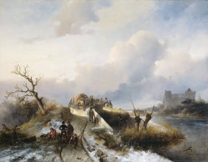 Return from the Hunt by Charles Rochussen Oil Painting