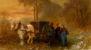 Travellers by a Horse and Cart in a Wooded Landscape