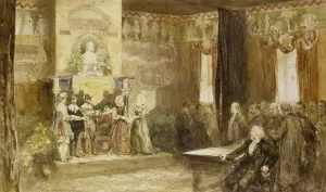 Vondelviering op het Muiderslot, 1867 by Charles Rochussen Oil Painting