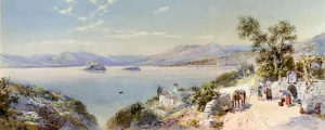 A View Of Lake Maggiore And The Borromean Islands by Charles Rowbotham Oil Painting