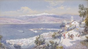 The Harbour of Messina with the Shore of Calabria in the Distance by Charles Rowbotham Oil Painting
