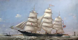 Ship Lucy G. Dow painting by Charles S. Raleigh
