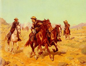 Saving Their Lieutenant Oil painting by Charles Schreyvogel