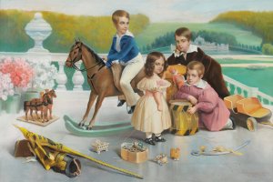 Der junge Kaiser Franz Joseph und seine Geschwister by Charles Scolik Oil Painting