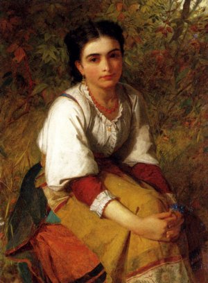 Pensierosa by Charles Sillem Lidderdale Oil Painting