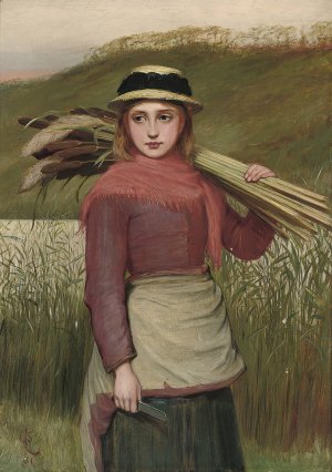 The Reed Cutter 1881 by Charles Sillem Lidderdale Oil Painting