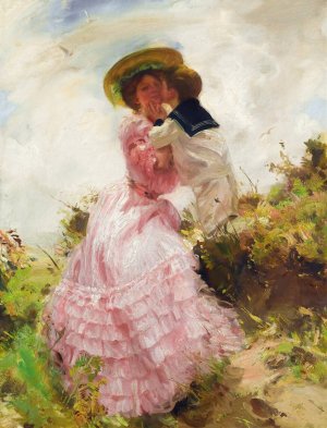 The Kiss by Charles Sims Oil Painting
