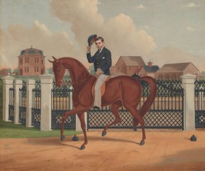 George Franklin Archer and the Archer Residence by Charles Spencer Humphreys Oil Painting