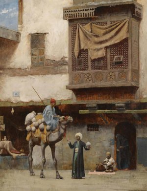 A pottery Seller In Old Cairo by Charles Sprague Pearce Oil Painting