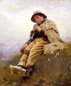 A Shepherd Boy by Charles Sprague Pearce - Oil Painting Reproduction