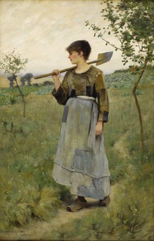 Home From The Fields by Charles Sprague Pearce Oil Painting