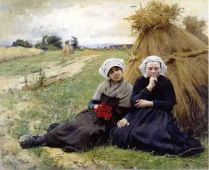 In the Poppy Field Oil painting by Charles Sprague Pearce